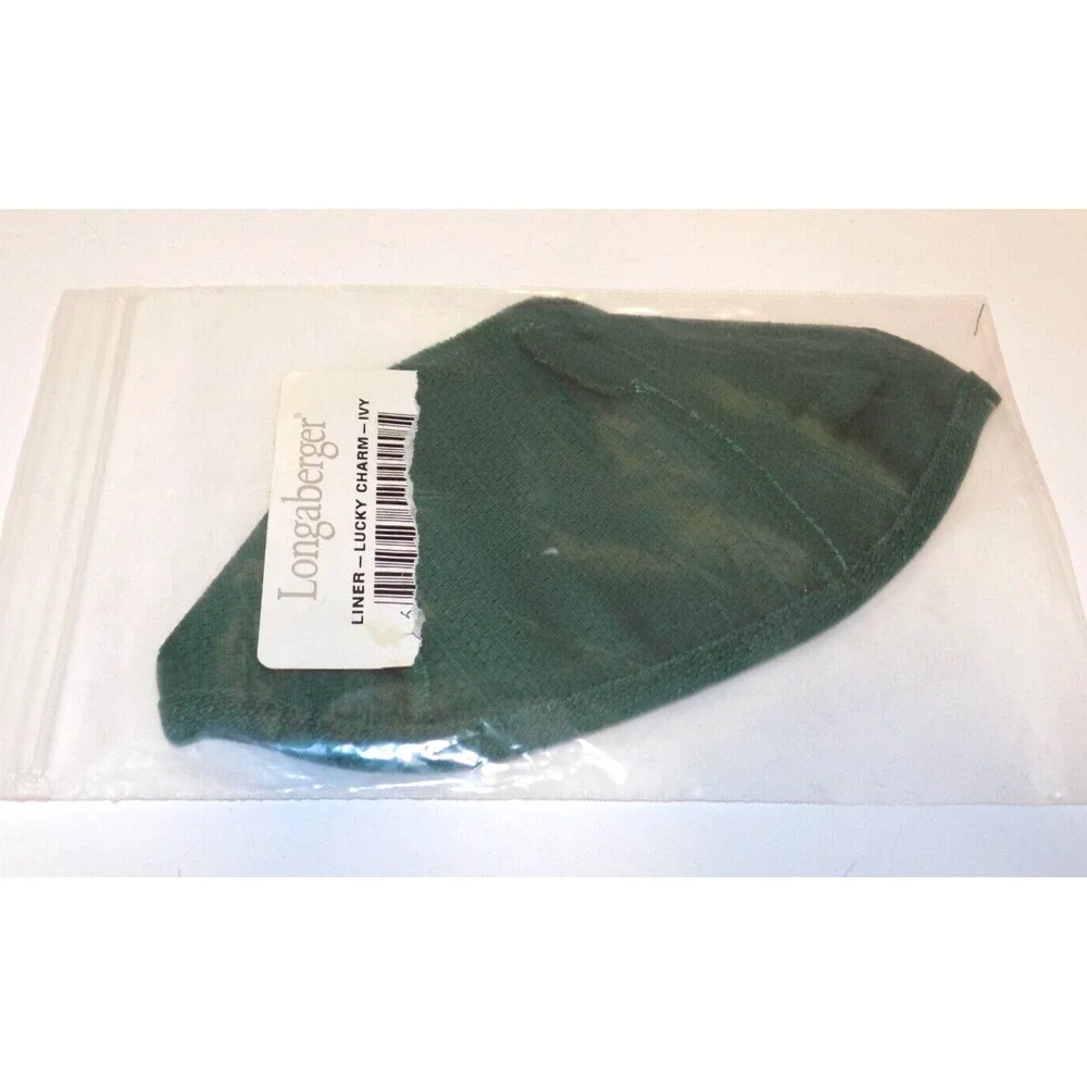 Raspberry Booking or Lucky Charm Basket Ivy Green Liner Longaberger NOS